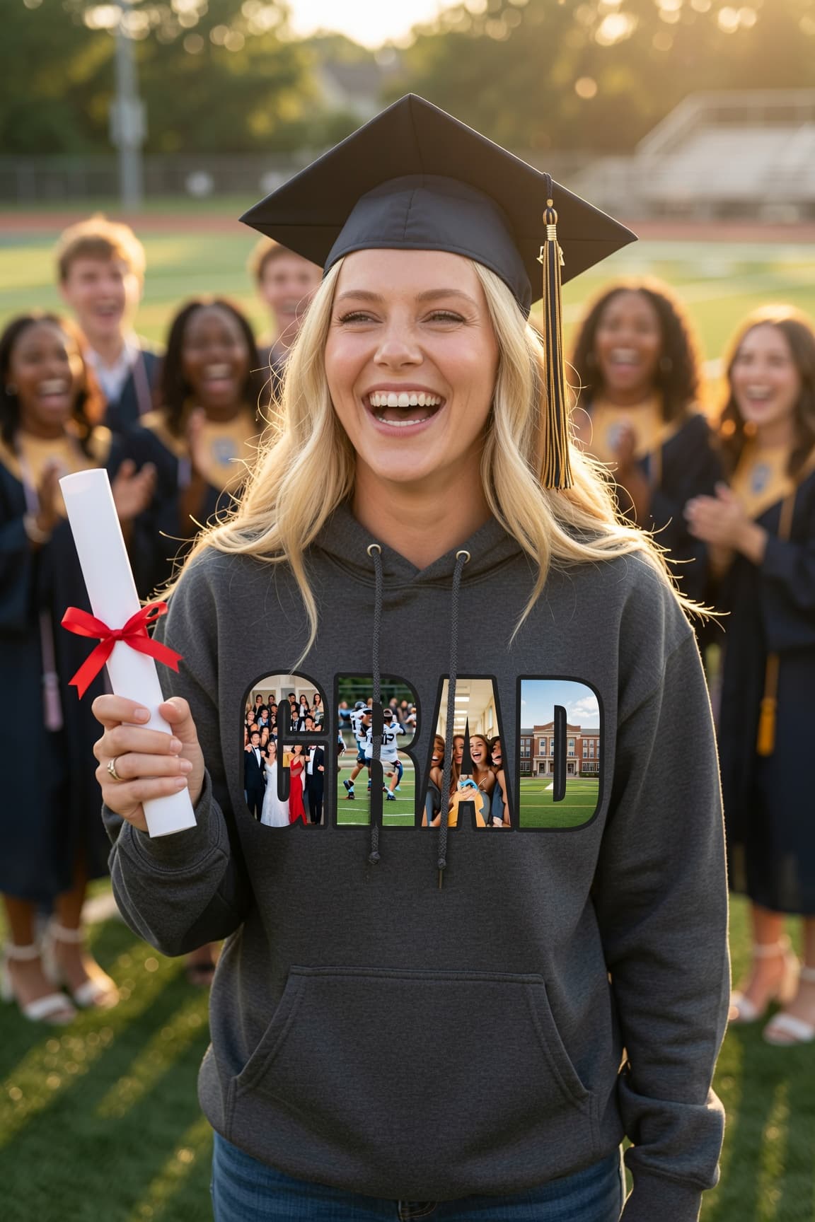 GRAD Photo Letters Hoodie